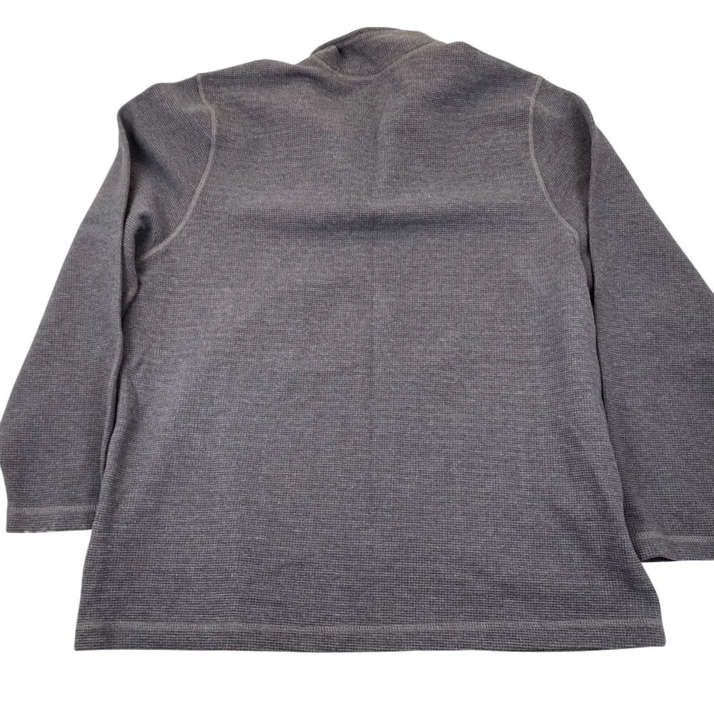 One Day Away Mens Quarter Zip Thermal Shirt Jacket XXL Gray Pullover Waffle Knit
